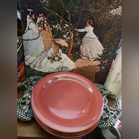 Tabletops Gallery Stoneware "Playa" Red 10.5"Brick Set/4 Dinner Plates Retired🍅 - Picture 7 of 7